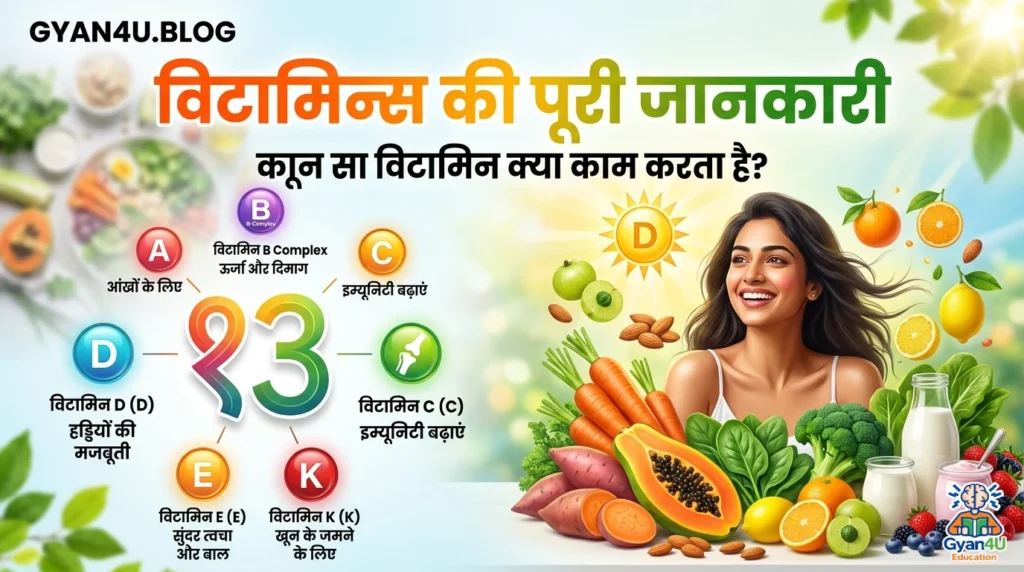 विटामिन्स के स्रोत और उनके फायदे की पूरी जानकारी (Vitamins Chart)