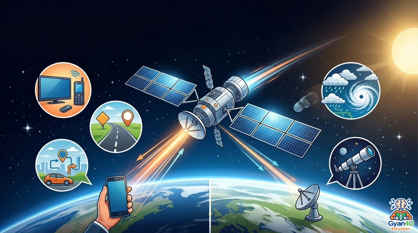 what is satellite how it works in hindi
